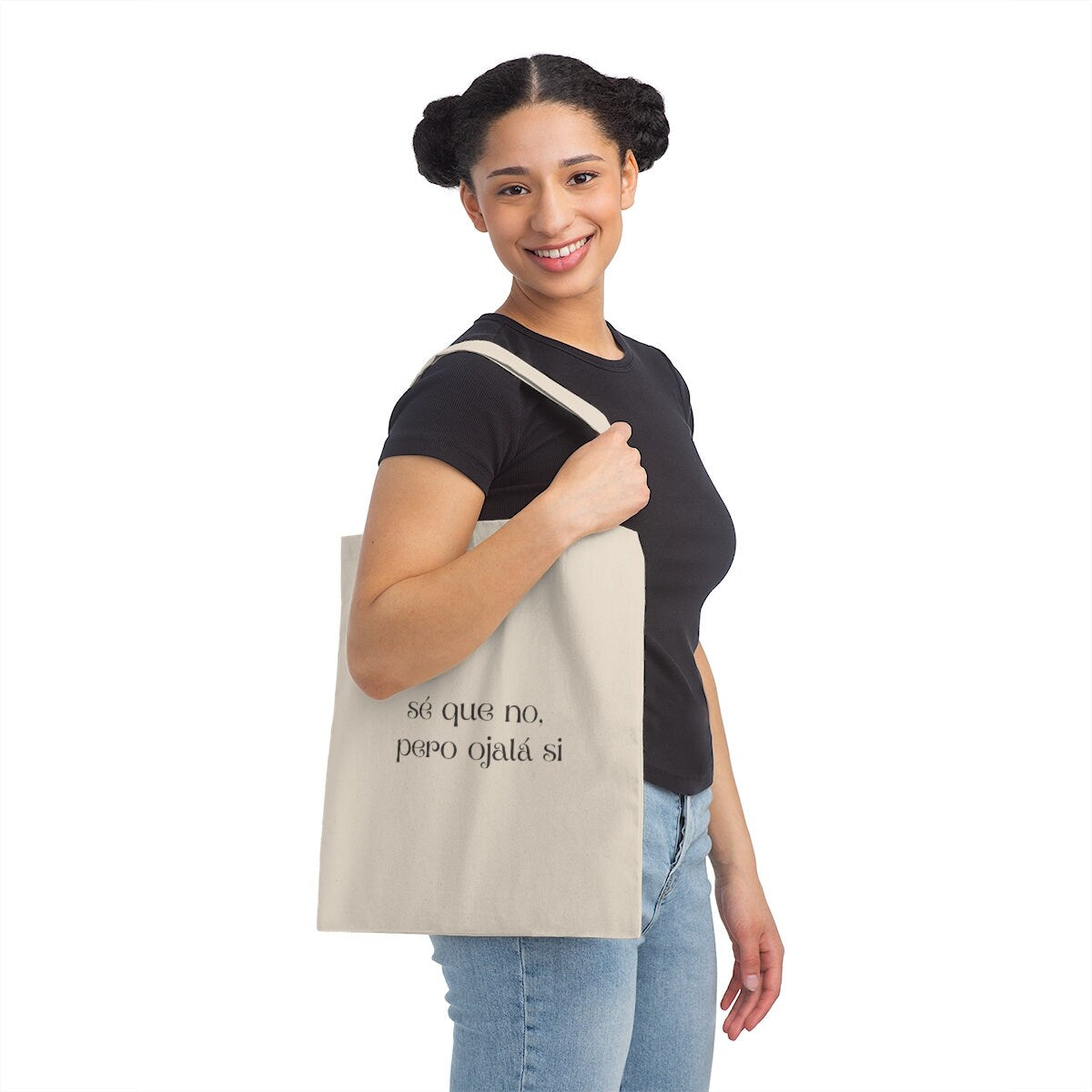 Ojala Canvas Tote Bag | Spanglish, Latinx, Latino, Hispanic, Caribbean, Puerto Rican, Miami | Spanish Quotes, Dichos, Sayings