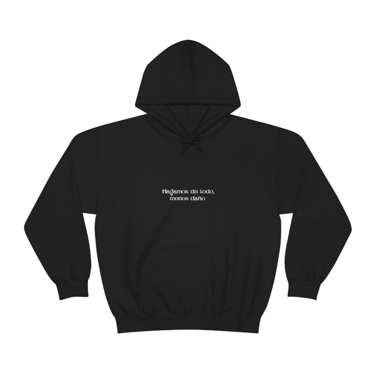 Menos Dao Black Hoodie | Spanglish, Latinx, Latino, Hispanic, Caribbean, Puerto Rican, Miami | Boho Latina, Spanish Quotes, Dichos