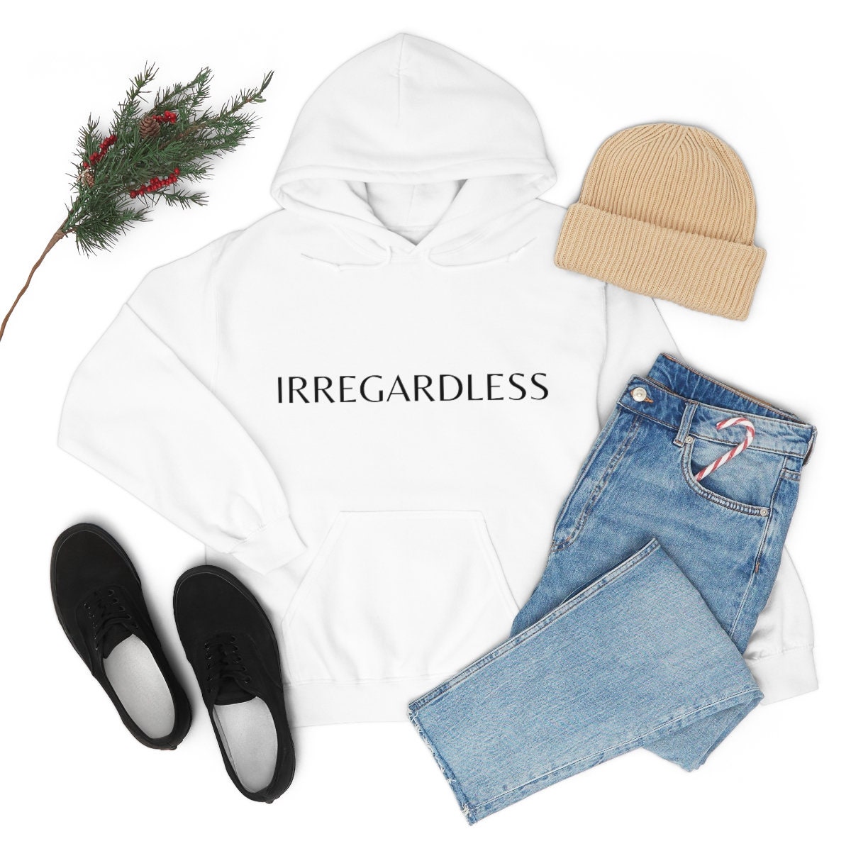 Irregardless White Hoodie | Spanglish, Latinx, Latino, Hispanic, Caribbean, Puerto Rican, Miami | Boho Latina, Spanish Quotes, Dichos |