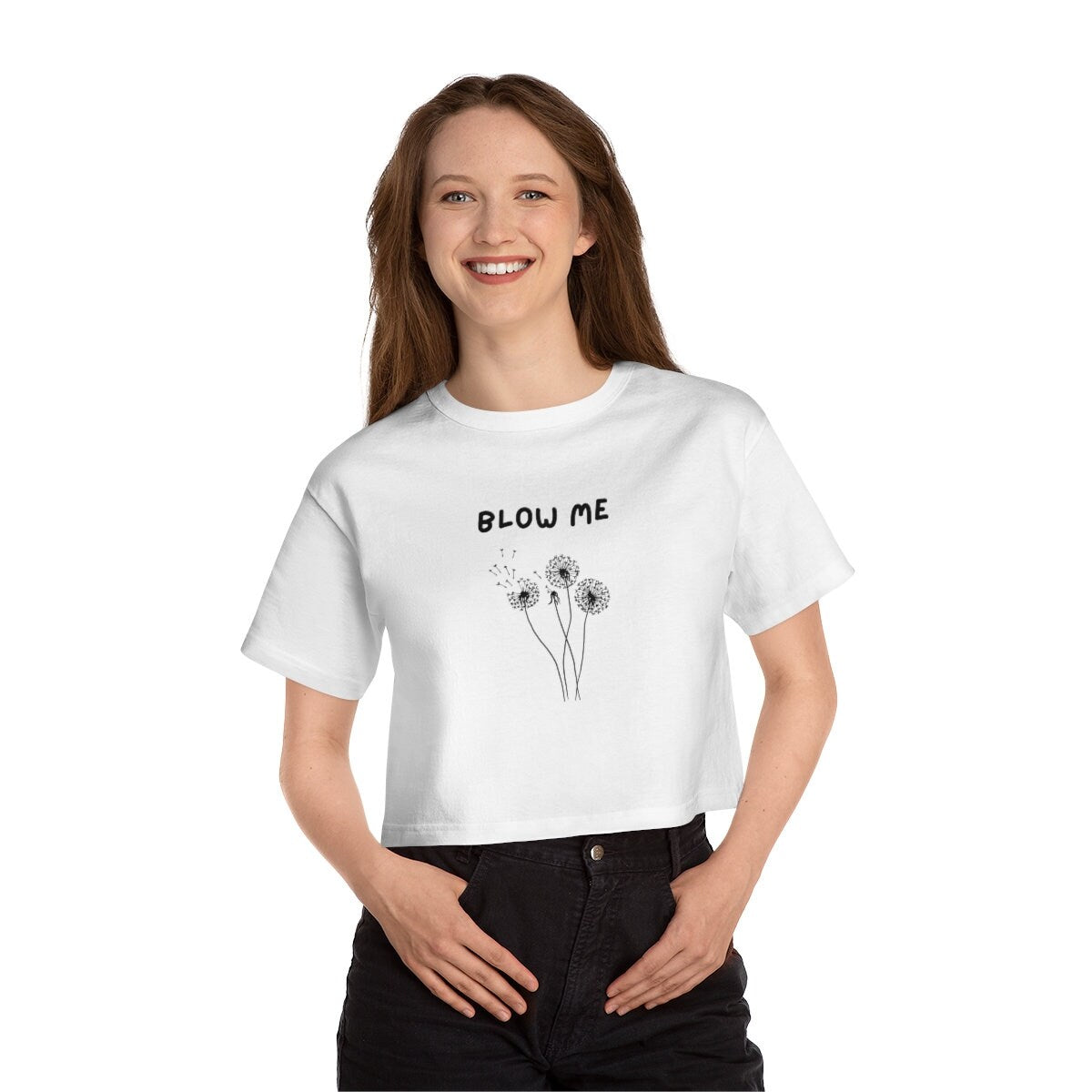 Blow Me Champion Women's White Crop Top