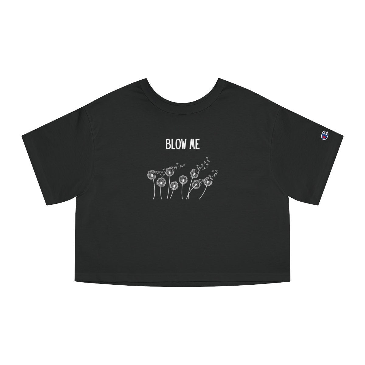 Blow Me Champion Women's Black Crop Top