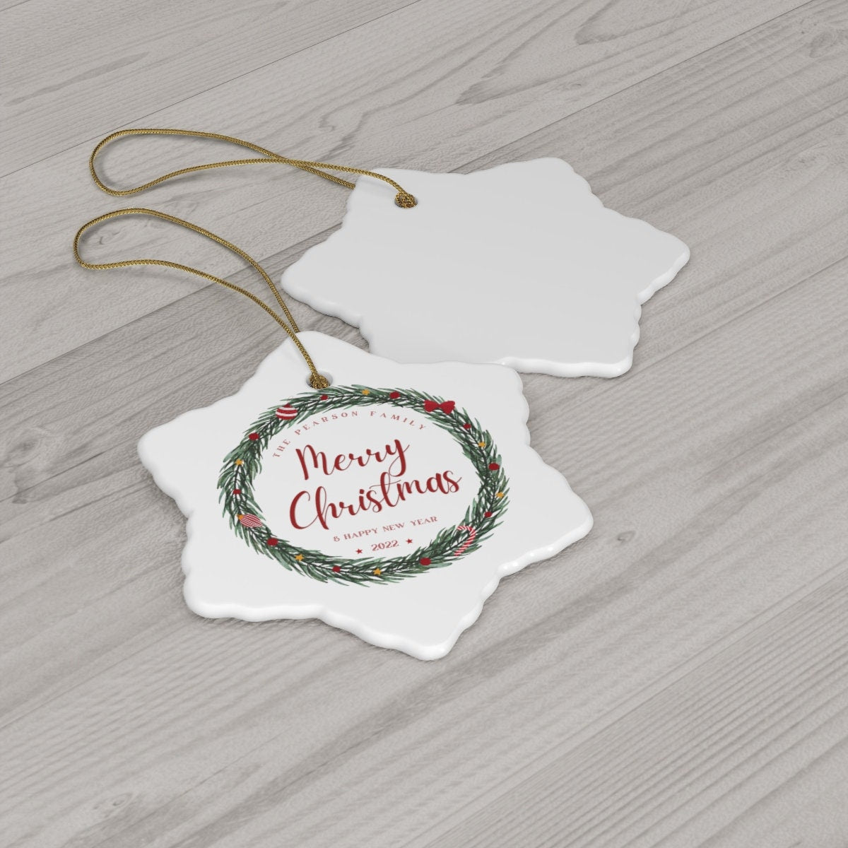 Personalized Family Christmas Ornament, Custom Family Keepsake, Family Ornament, Ceramic Ornament, Christmas 2022