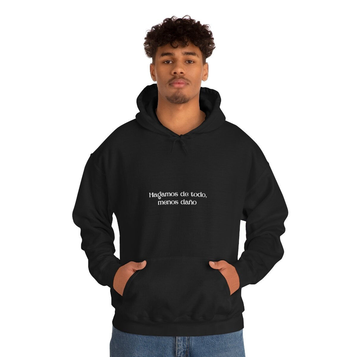 Menos Dao Black Hoodie | Spanglish, Latinx, Latino, Hispanic, Caribbean, Puerto Rican, Miami | Boho Latina, Spanish Quotes, Dichos