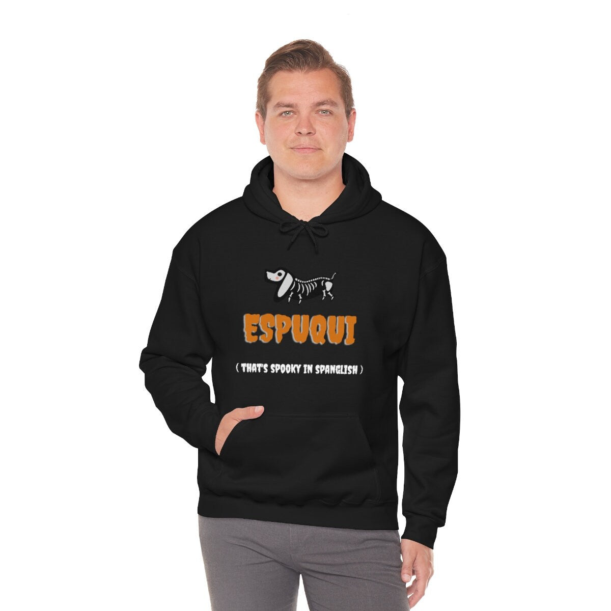 Espuqui Spooky Black Halloween Hoodie | Spanglish, Latinx, Latino, Hispanic, Caribbean, Puerto Rican, Miami | Spanish Quotes, Dichos