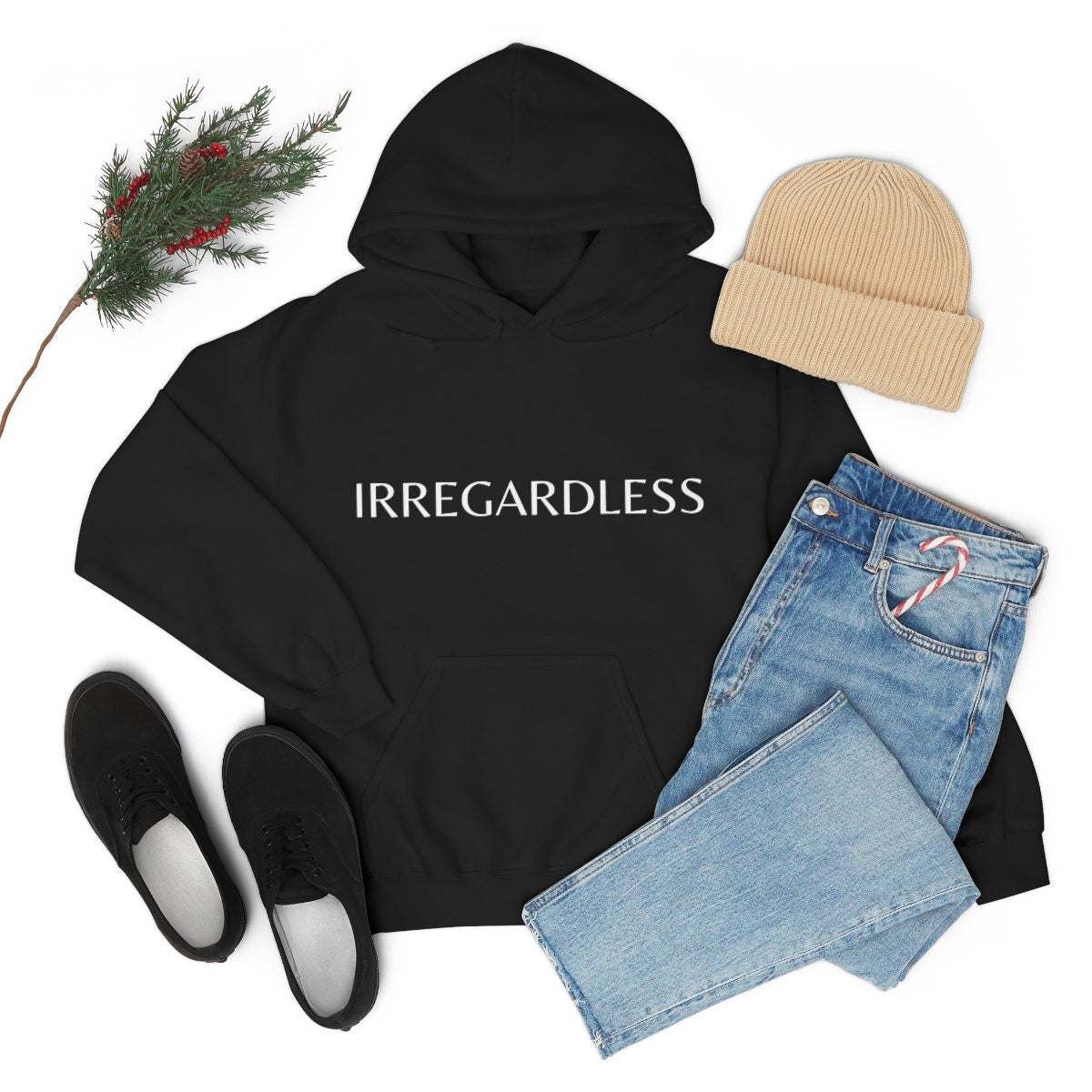 Irregardless Black Hoodie | Spanglish, Latinx, Latino, Hispanic, Caribbean, Puerto Rican, Miami | Boho Latina, Spanish Quotes, Dichos