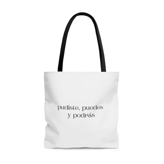 Pudiste Puedes y Podras Tote Grocery Book Bag | Spanglish, Latinx, Latino, Hispanic, Caribbean, Puerto Rican, Miami | Spanish Quotes, Dichos