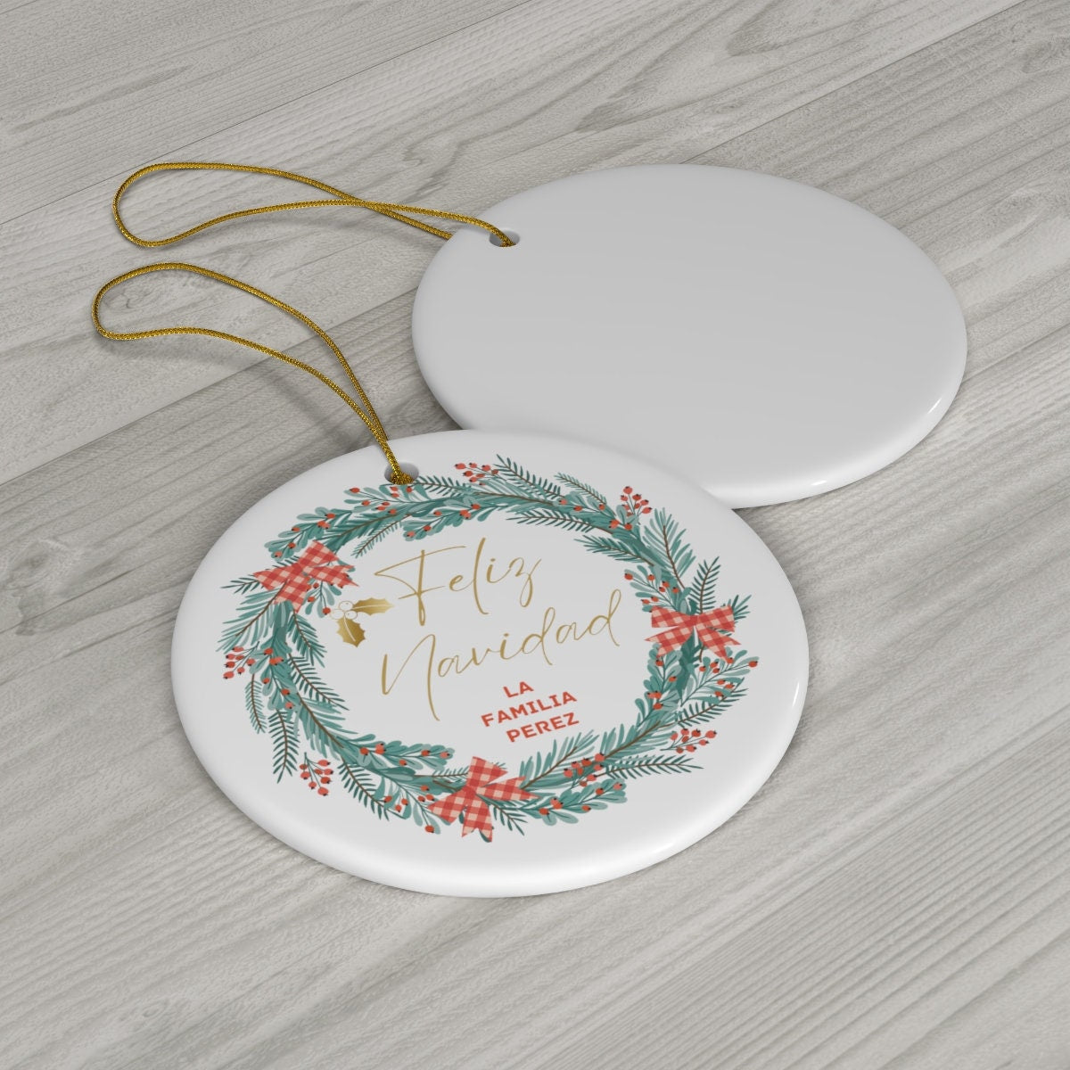 Personalized Navidad Ornament | Ornamento Personalizada, Glass Ornament, Ceramic, Personalized Christmas Ornament, Custom Holiday Ornament