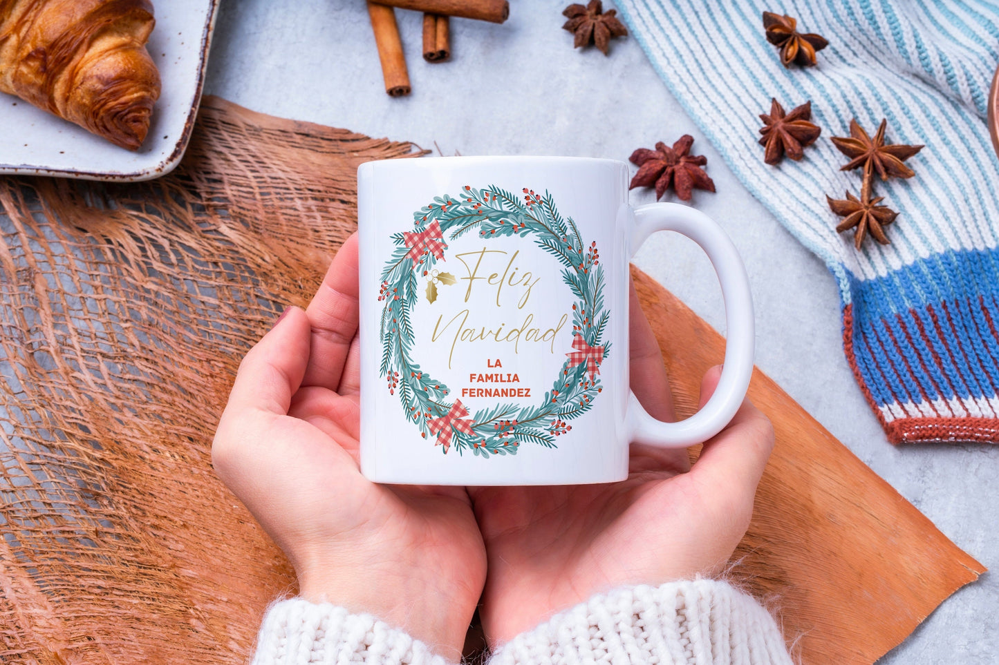 Personalized Navidad Mug | Taza Personalizada, Personalized Christmas Mug, Christmas Coffee Mug, Custom Holiday Mug, Mug with Name