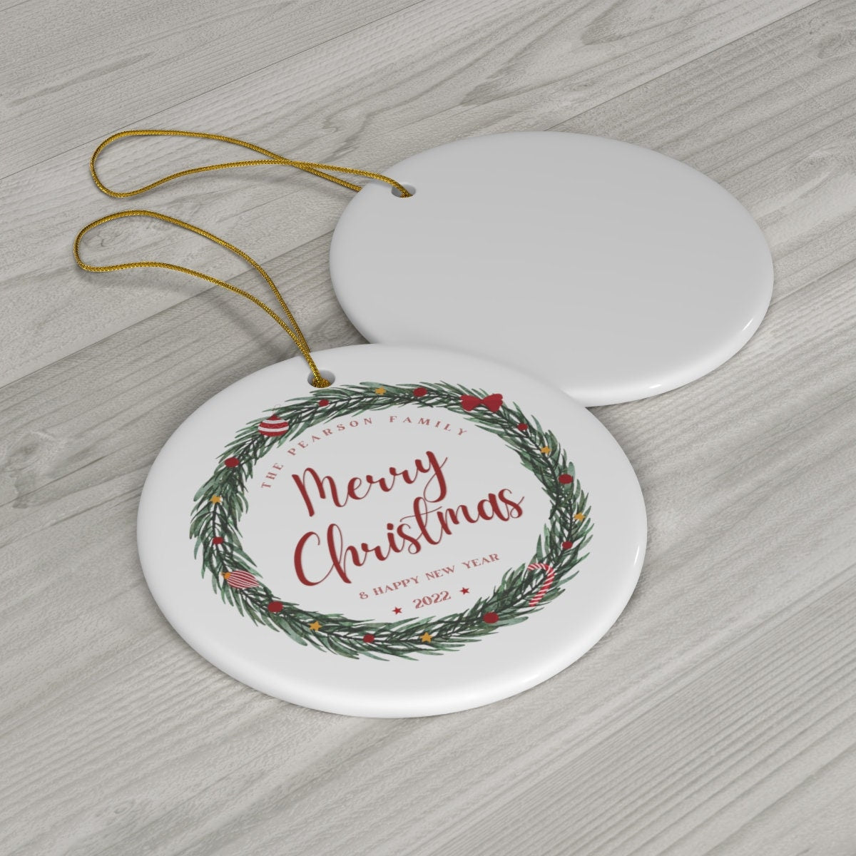 Personalized Family Christmas Ornament, Custom Family Keepsake, Family Ornament, Ceramic Ornament, Christmas 2022