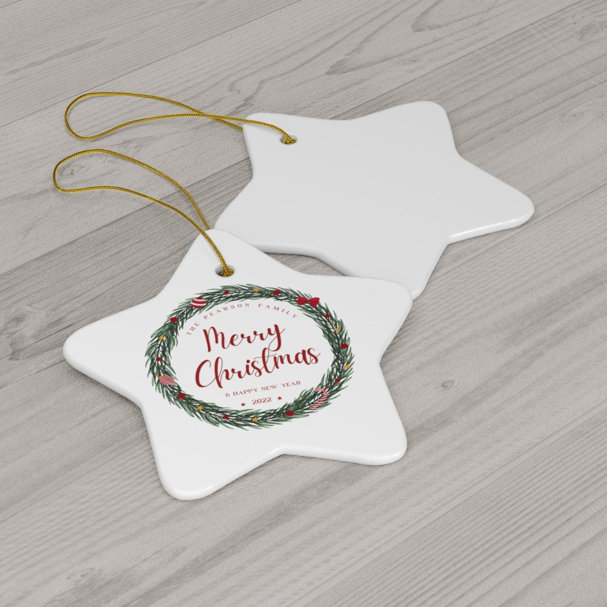 Personalized Family Christmas Ornament, Custom Family Keepsake, Family Ornament, Ceramic Ornament, Christmas 2022