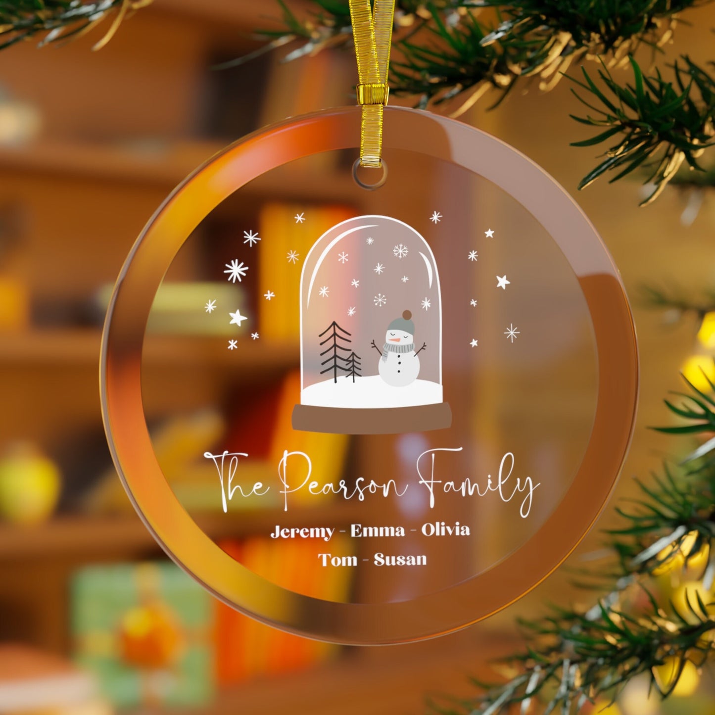 Personalized Family Christmas Ornament | Glass Ornament, Custom Family Keepsake, Family Ornament