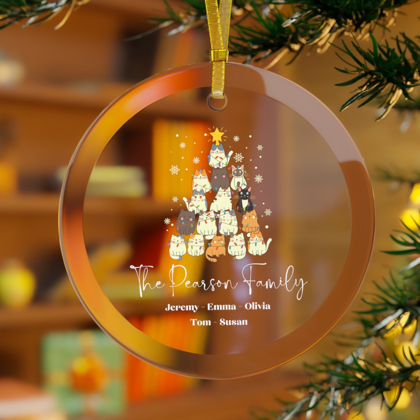 Personalized Family Christmas Ornament | Glass Ornament, Custom Family Keepsake, Family Ornament