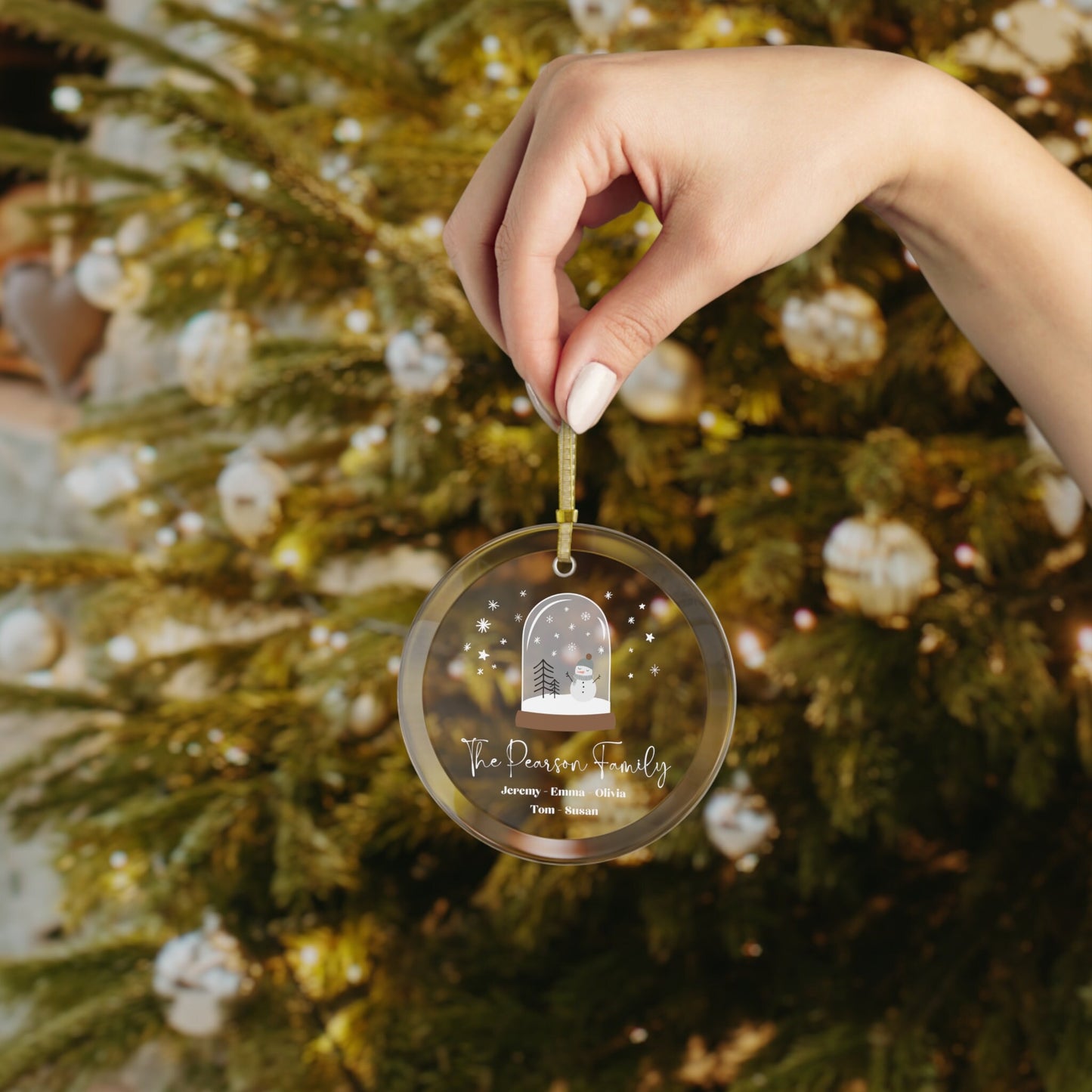 Personalized Family Christmas Ornament | Glass Ornament, Custom Family Keepsake, Family Ornament