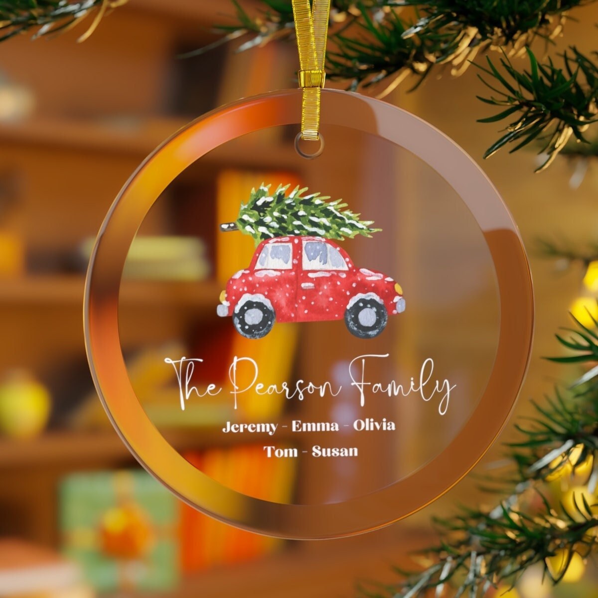 Personalized Family Christmas Ornament | Glass Ornament, Custom Family Keepsake, Family Ornament