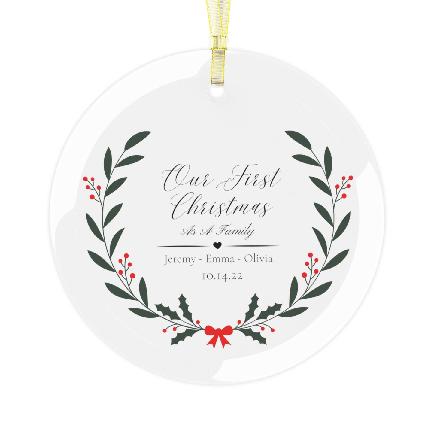 Our First Christmas Glass Ornament | Married, New Home, As A Family, Newlywed Gift, Mr & Mrs, Babys First Christmas, Personalized Ornament