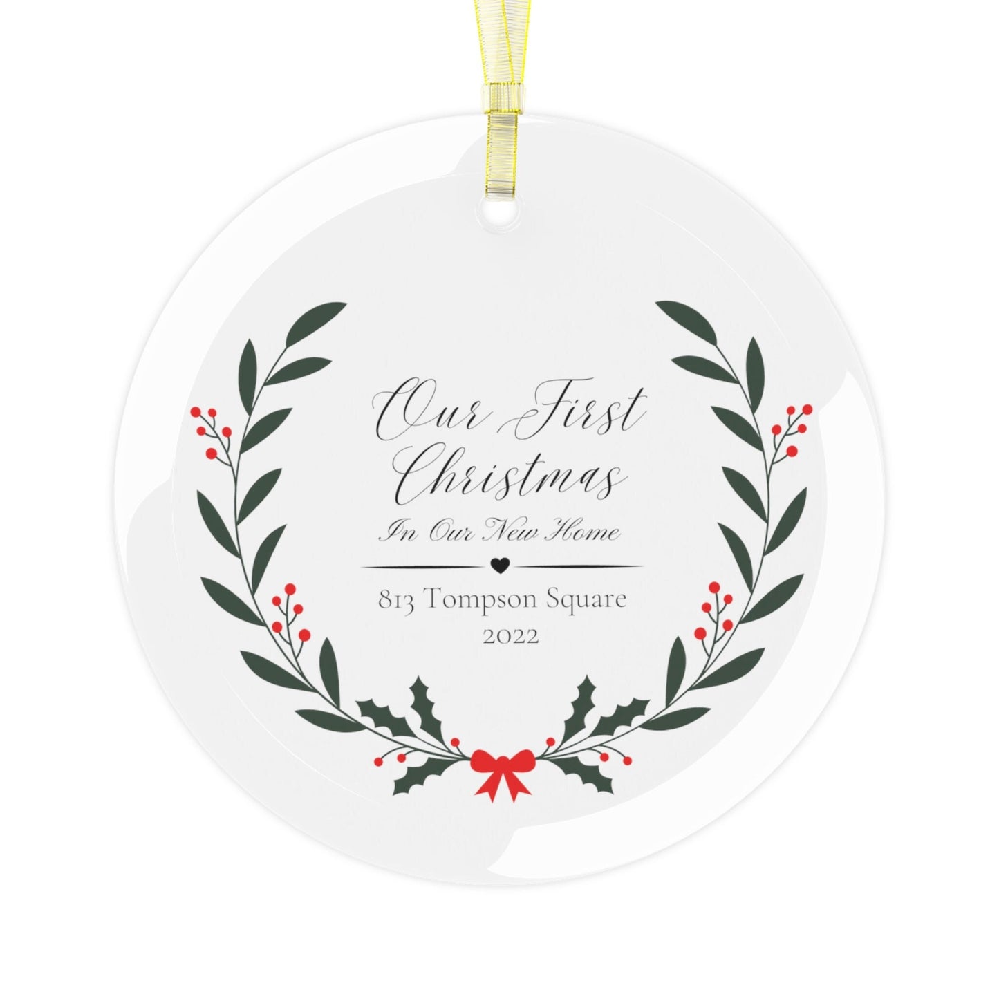 Our First Christmas Glass Ornament | Married, New Home, As A Family, Newlywed Gift, Mr & Mrs, Babys First Christmas, Personalized Ornament