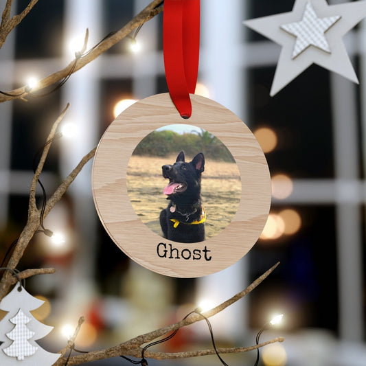 Personalized Photo Wood Ornament | Double Sided, Pet Ornaments, Baby Ornaments, Wedding Ornaments, Rustic Decor, Christmas Photo Gift