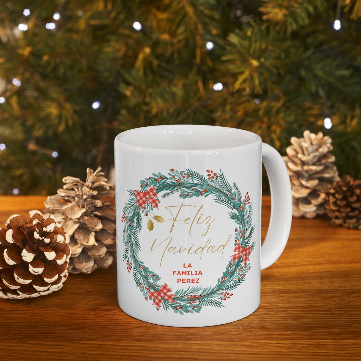 Personalized Navidad Mug | Taza Personalizada, Personalized Christmas Mug, Christmas Coffee Mug, Custom Holiday Mug, Mug with Name