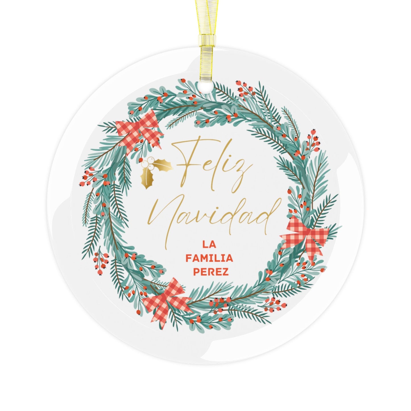 Personalized Navidad Ornament | Ornamento Personalizada, Glass Ornament, Ceramic, Personalized Christmas Ornament, Custom Holiday Ornament