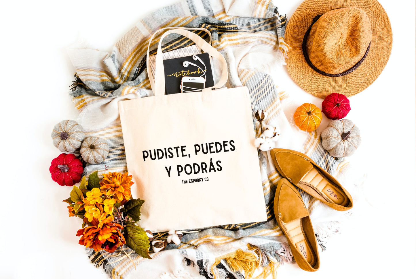 Pudiste Puedes y Podrs Canvas Tote Bag | Spanglish, Latinx, Latino, Hispanic, Caribbean, Puerto Rican, Miami, Spanish Quotes, Dichos,Regalo