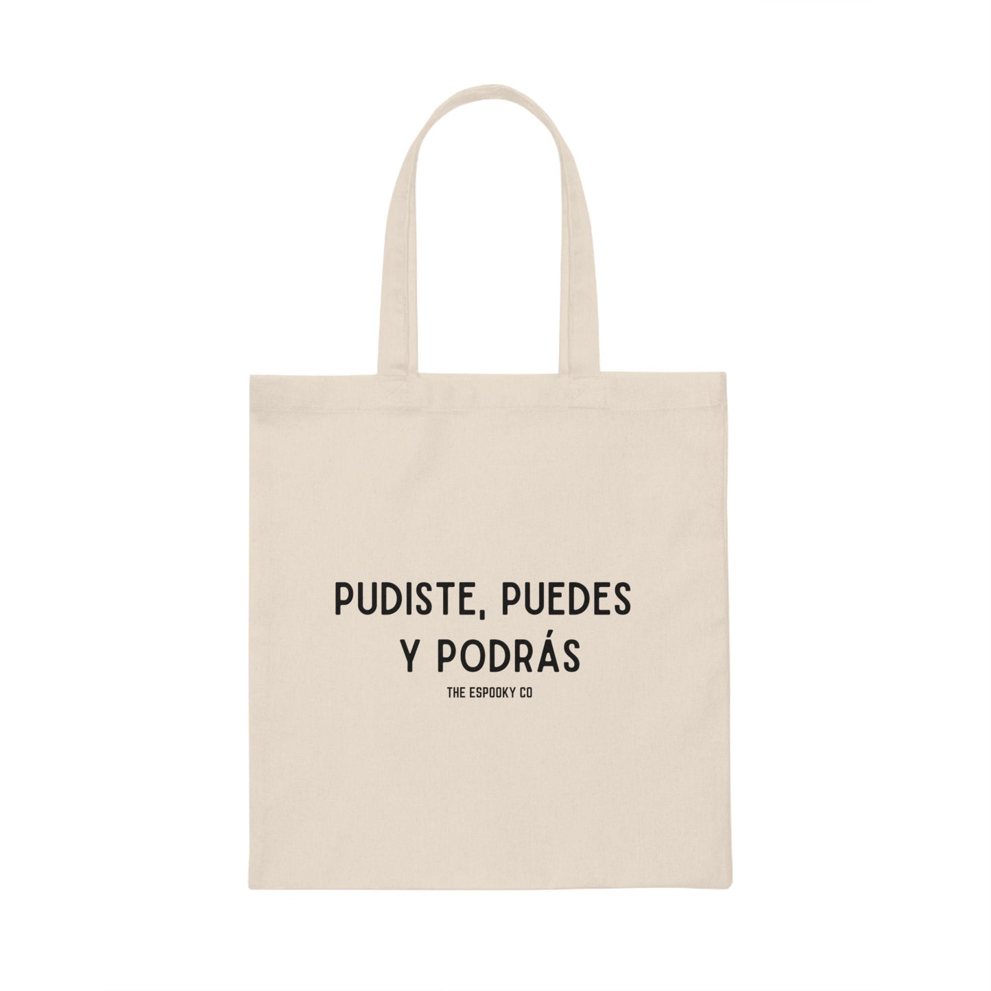 Pudiste Puedes y Podrs Canvas Tote Bag | Spanglish, Latinx, Latino, Hispanic, Caribbean, Puerto Rican, Miami, Spanish Quotes, Dichos,Regalo