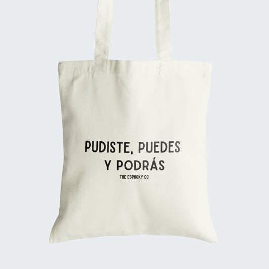 Pudiste Puedes y Podrs Canvas Tote Bag | Spanglish, Latinx, Latino, Hispanic, Caribbean, Puerto Rican, Miami, Spanish Quotes, Dichos,Regalo