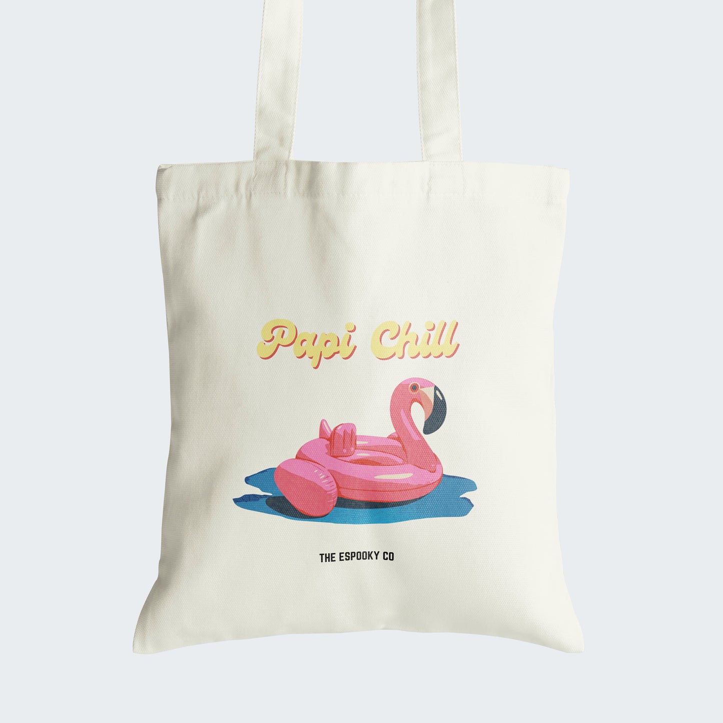 Papi Chill Tote Bag, Daddy Chill Meme, Flamingo, Ironic Dark Humor, Gen Z Meme Joke, Funny Cute Kawaii, VSCO Aesthetic Cartoon Style