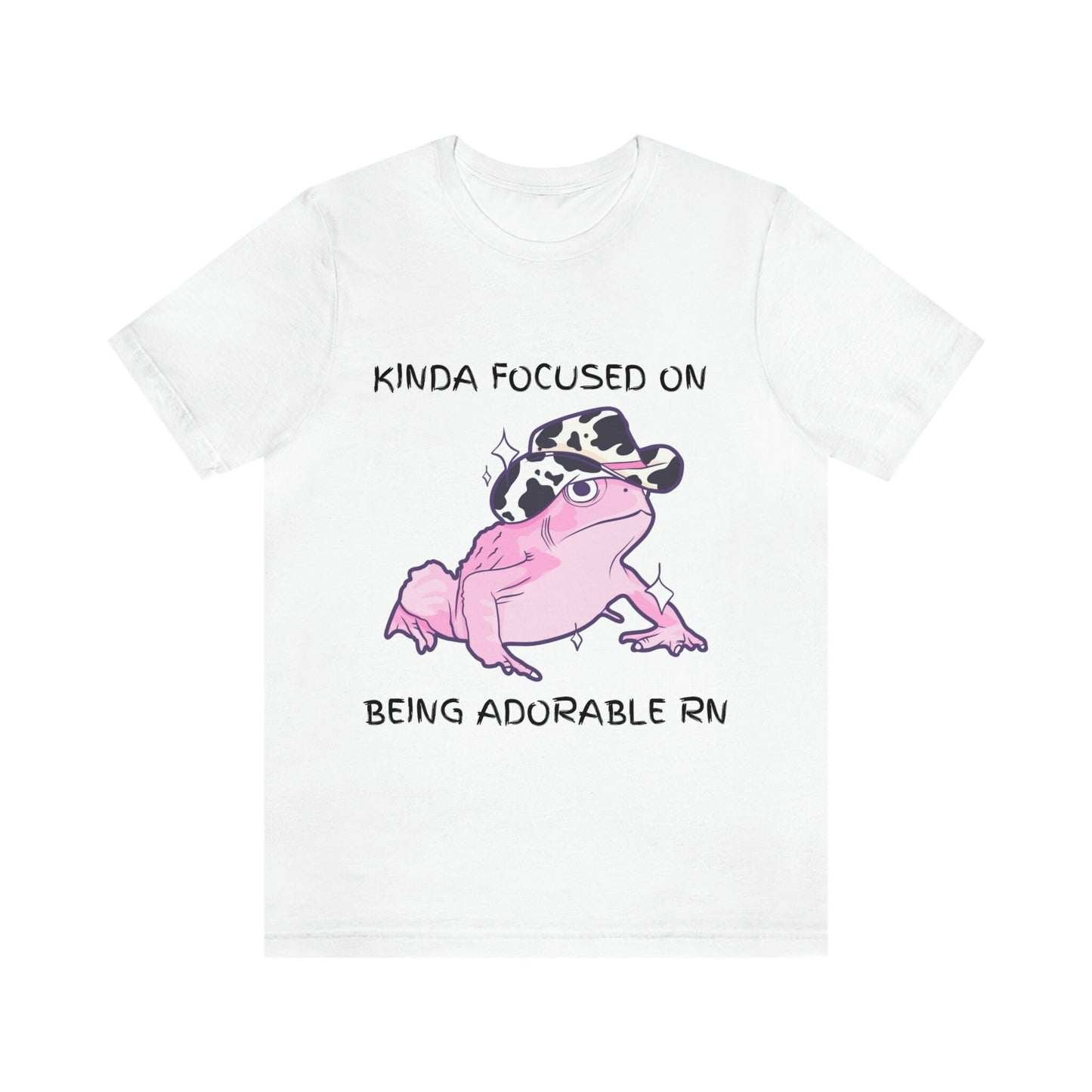 Kinda Focused on Being Adorable RN Shirt | Cowboy Frog Shirt | 100% Cotton T-Shirt | Gift for BFF | Dark Humor | Pink Frog Shirt, Unisex Tee