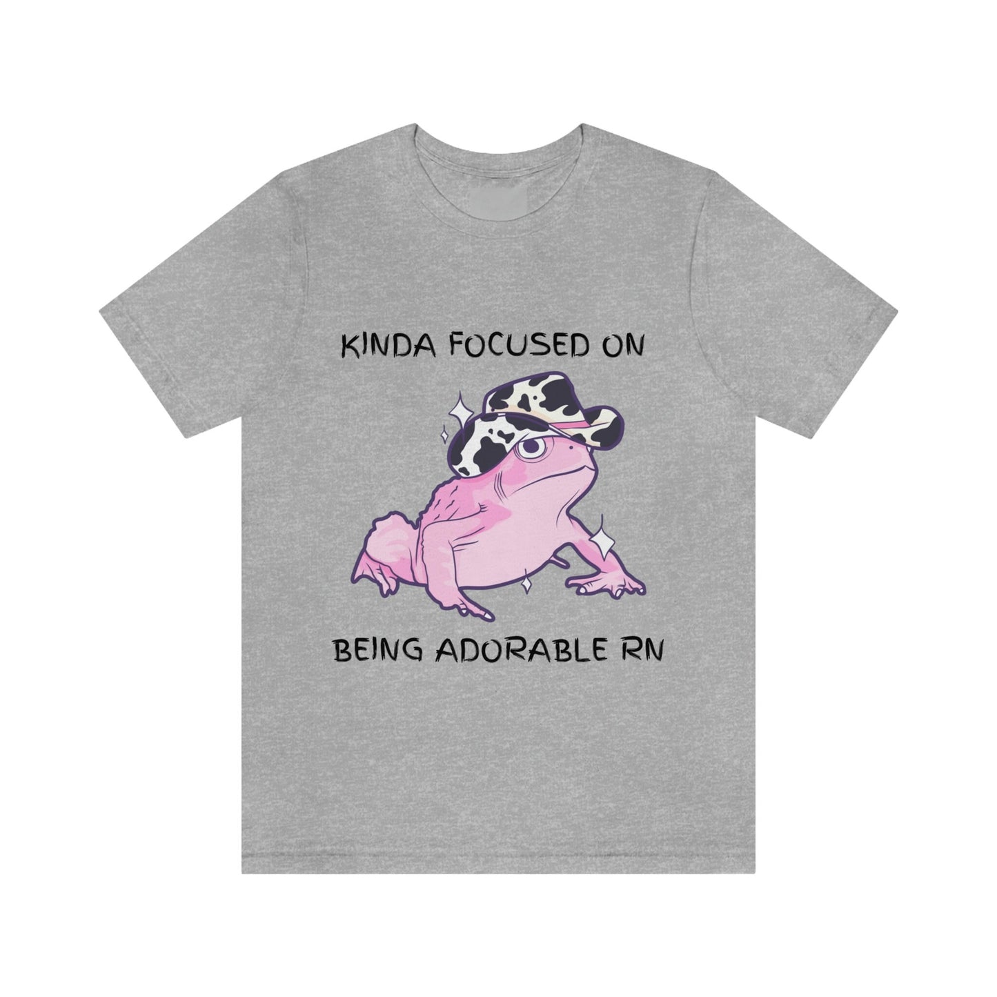 Kinda Focused on Being Adorable RN Shirt | Cowboy Frog Shirt | 100% Cotton T-Shirt | Gift for BFF | Dark Humor | Pink Frog Shirt, Unisex Tee