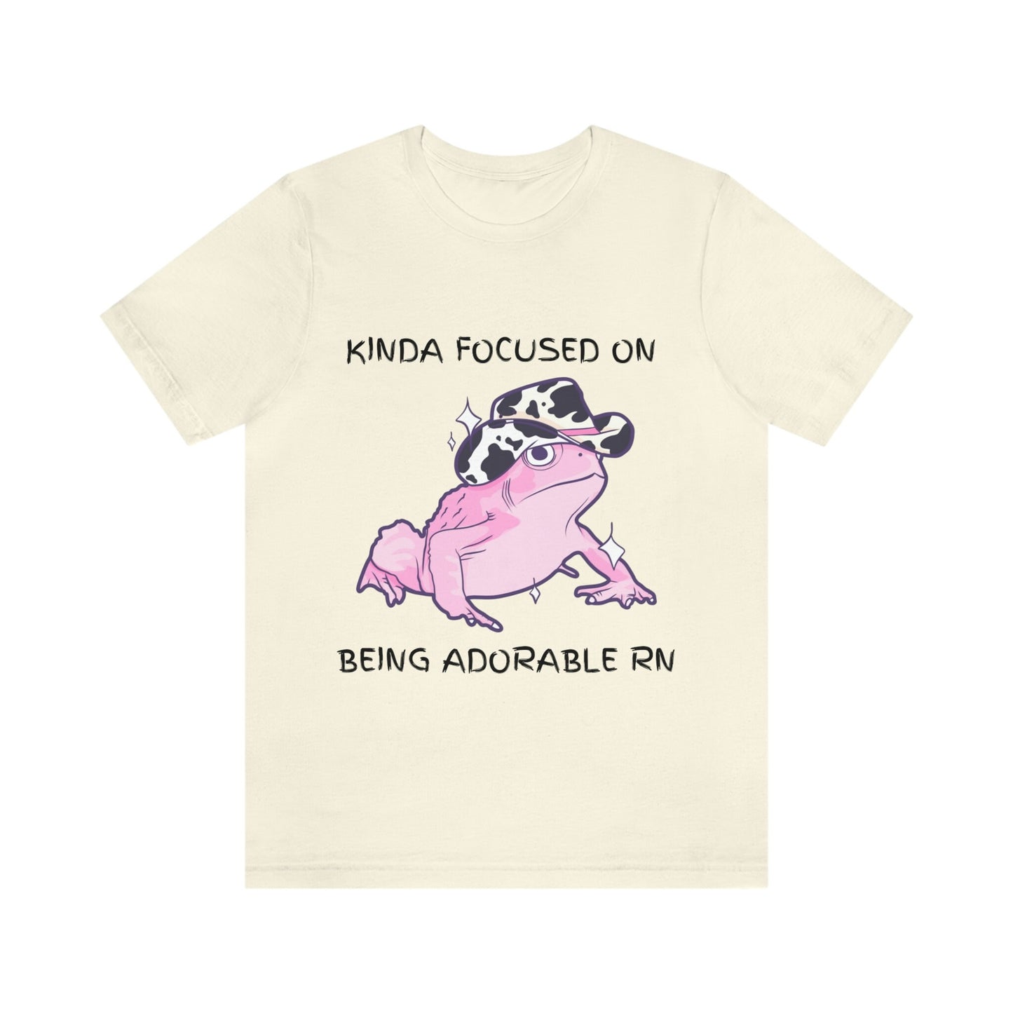 Kinda Focused on Being Adorable RN Shirt | Cowboy Frog Shirt | 100% Cotton T-Shirt | Gift for BFF | Dark Humor | Pink Frog Shirt, Unisex Tee