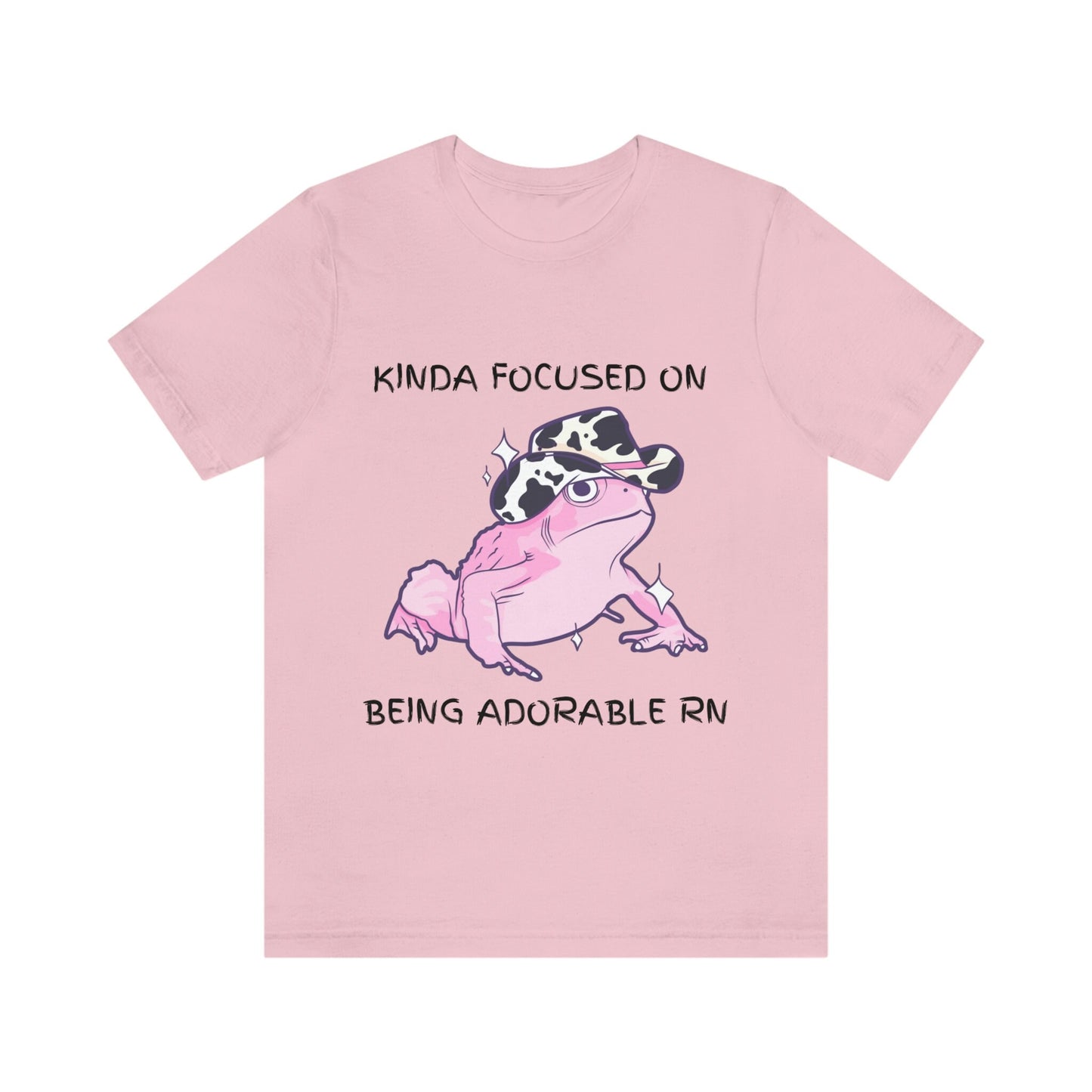 Kinda Focused on Being Adorable RN Shirt | Cowboy Frog Shirt | 100% Cotton T-Shirt | Gift for BFF | Dark Humor | Pink Frog Shirt, Unisex Tee