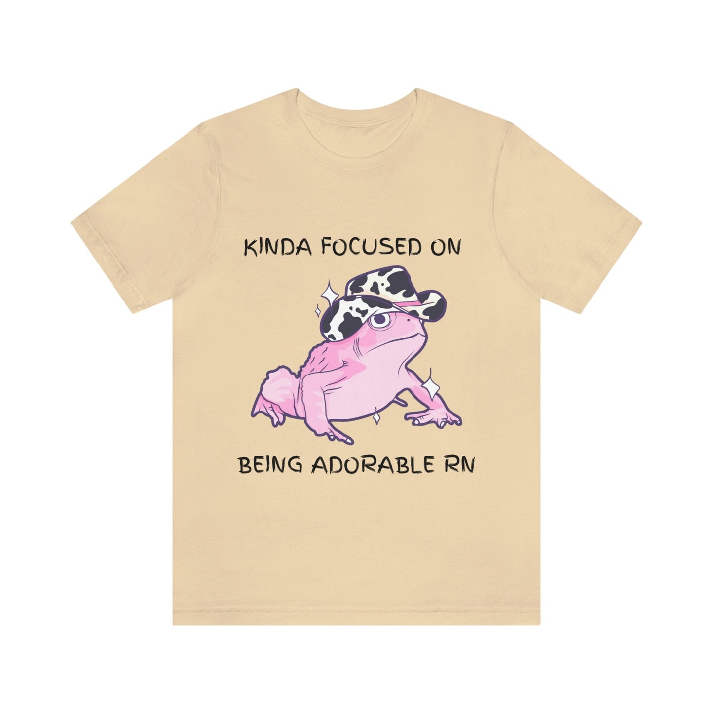 Kinda Focused on Being Adorable RN Shirt | Cowboy Frog Shirt | 100% Cotton T-Shirt | Gift for BFF | Dark Humor | Pink Frog Shirt, Unisex Tee