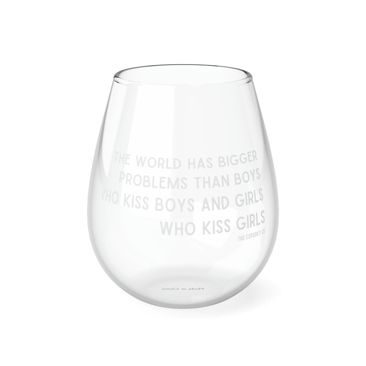 LGBTQ+ Wine Glass | The world has bigger problems than boys who kiss boys and girls who kiss girls Tote Bag | Gay Rights, Human Rights