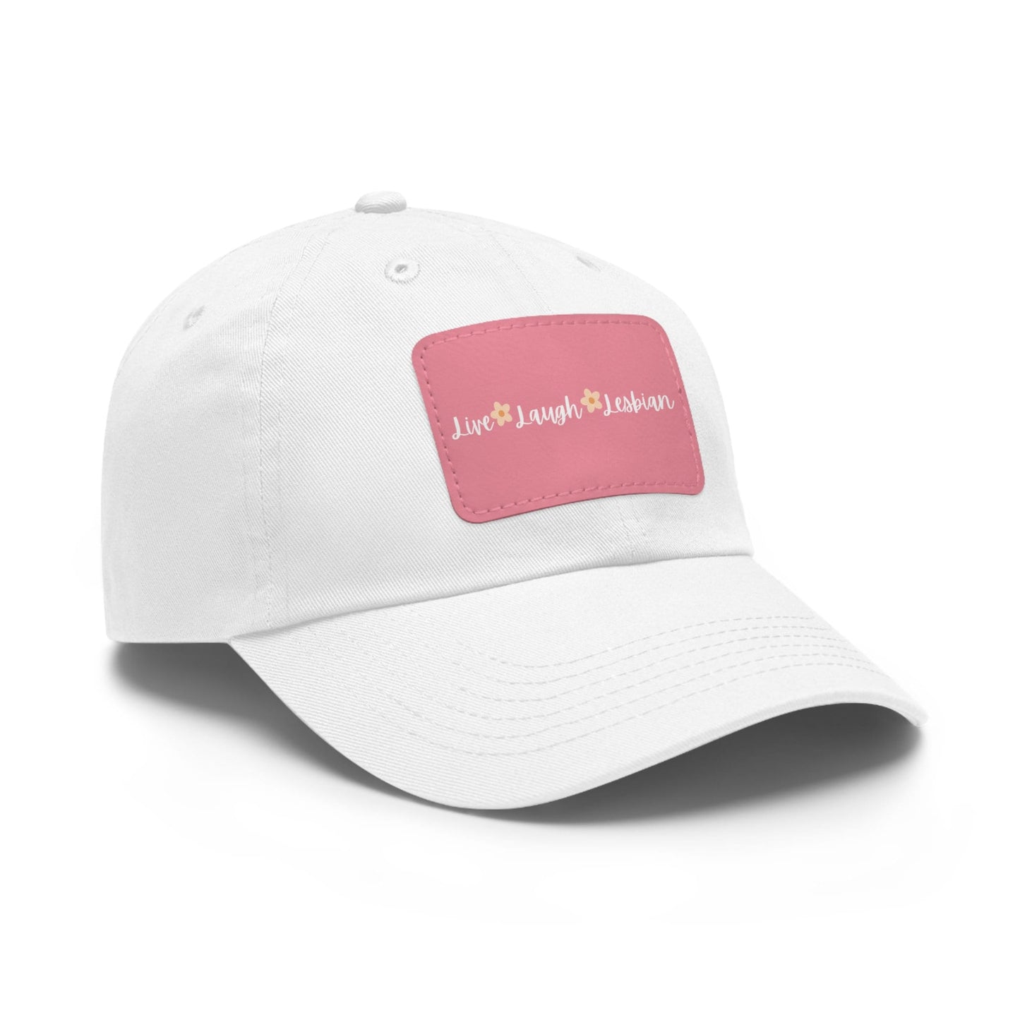 Live Laugh Lesbian LGBTQ+ Hat with Leather Patch | Gay Rights, Lesbian Rights, Trans Rights, Human Rights, Equality, LGBTQ+, Pride, Queer